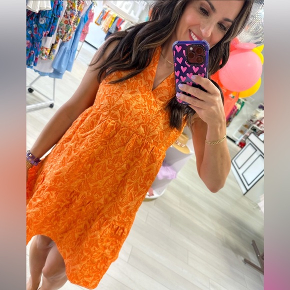 THML orange tiered babydoll dress - Picture 10 of 10